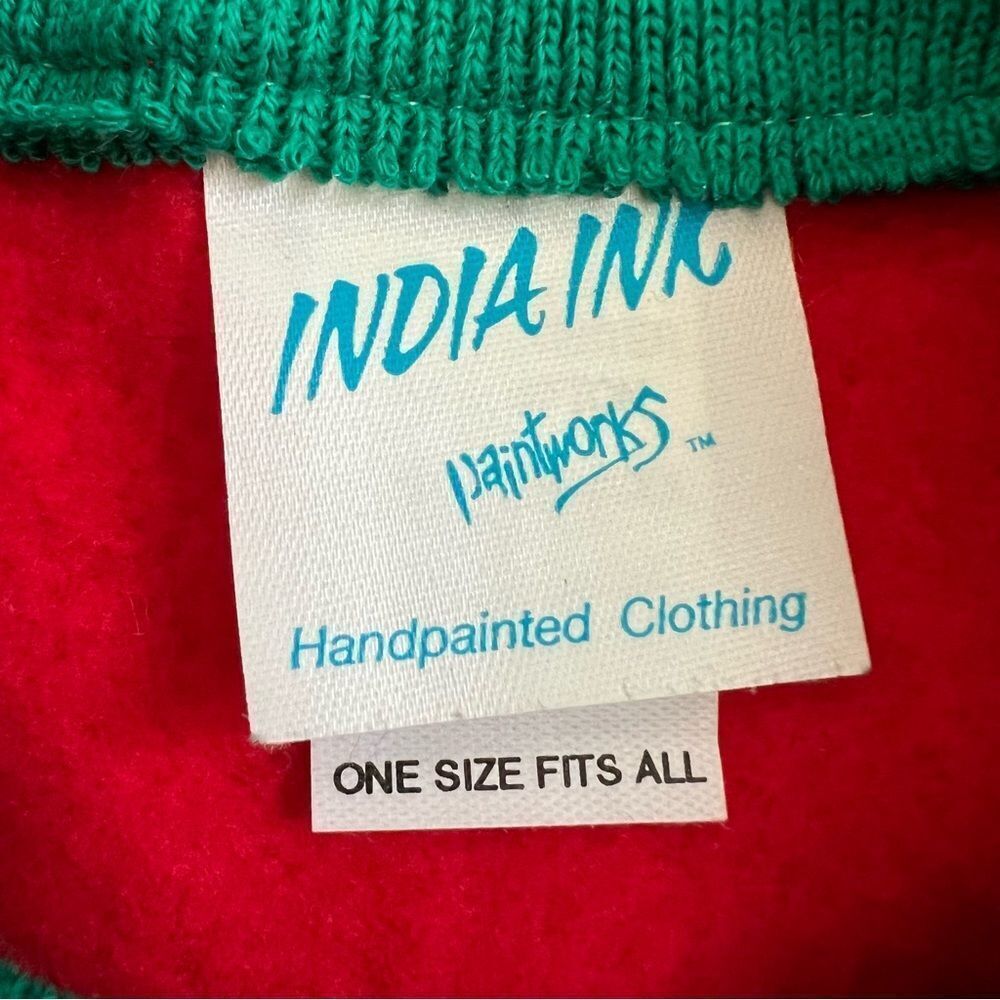 Vintage  Made in USA Hand Painted Beary Christmas Holiday Sweatshirt SZ OSFA - Picture 9 of 12